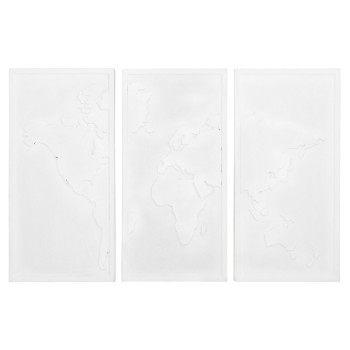 ΠΙΝΑΚΑΣ 3-ΠΤΥΧΟΣ WORLD MAP SANTORINI HM4504 MDF ΣΕ ΥΠΟΛΕΥΚΟ ΧΡΩΜΑ 180x4(πάχος)x120Υεκ.