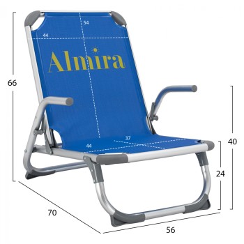 ΚΑΡΕΚΛΑΚΙ ΠΑΡΑΛΙΑΣ ΨΗΛΗ ΠΛΑΤΗ ALMIRA HM5053.01 ΒΑΡΕΩΣ ΤΥΠΟΥ ΜΠΛΕ ΑΛΟΥΜΙΝΙΟΥ 56x70x66 cm.