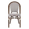 ΚΑΡΕΚΛΑ BISTRO ΑΛΟΥΜΙΝΙΟΥ BAMBOO LOOK ΜΕ ΛΕΥΚΟ-ΜΑΥΡΟ RATTAN HM5566.01 45x54x90Υεκ.