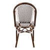 ΚΑΡΕΚΛΑ BISTRO ΑΛΟΥΜΙΝΙΟΥ BAMBOO LOOK ΜΕ ΛΕΥΚΟ-ΜΑΥΡΟ RATTAN HM5566.01 45x54x90Υεκ.