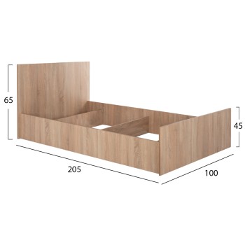 ΚΡΕΒΑΤΙ ADLER ΜΟΝΟ 90X200 SONAMA OAK HM2433.01