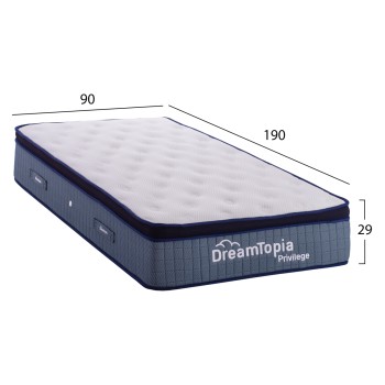 ΣΤΡΩΜΑ DREAMTOPIA, σειρά PRIVILEGE HM660.90 POCKET SPRING ΜΕ ΑΝΩΣΤΡΩΜΑ 90X190x29Υεκ.