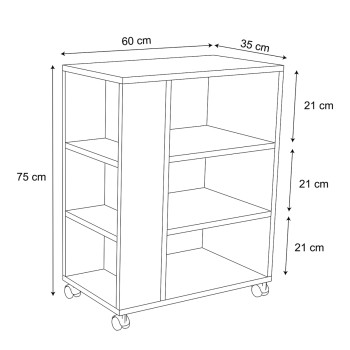 ΡΑΦΙΕΡΑ ΜΕΛΑΜΙΝΗΣ ΜΕ ΡΟΔΑΚΙΑ ΛΕΥΚΗ HM9441.01 60x35x75Υεκ.