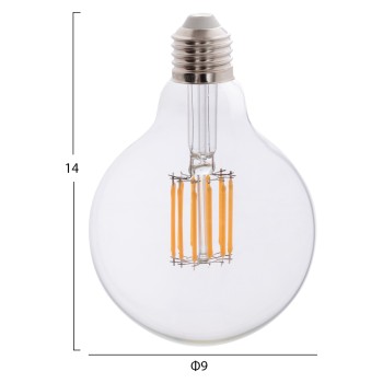 ΛΑΜΠΤΗΡΑΣ GLOBO LED FILAMENT 12W E27 3000K ΔΙΑΦΑΝΟΣ HM4049.01