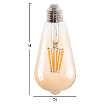 ΛΑΜΠΤΗΡΑΣ HM4188.02 LED FILAMENT 8W E27 DIMMABLE 3000K GOLD