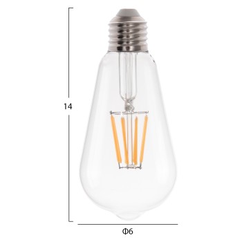 ΛΑΜΠΤΗΡΑΣ HM4188.01 LED FILAMENT 8W E27 DIMMABLE 3000K ΔΙΑΦΑΝΟΣ