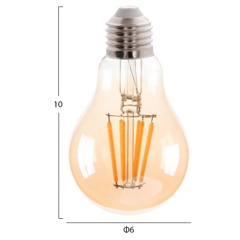 ΛΑΜΠΤΗΡΑΣ HM4045 LED FILAMENT 8W E27 3000K GOLD DIMMABLE