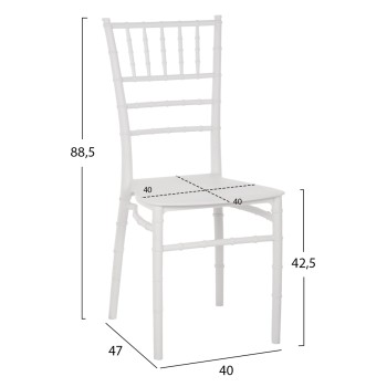 ΚΑΡΕΚΛΑ ΠΟΛΥΠΡΟΠΥΛΕΝΙΟΥ CATERING TIFFANY HM8058.51 ΛΕΥΚΟ 40x47x88,5Υεκ.