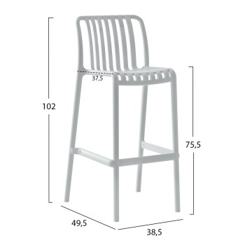 ΣΚΑΜΠΟ BAR ΠΟΛΥΠΡΟΠΥΛΕΝΙΟΥ CONVEE HM6098.01 ΛΕΥΚΟ 38,5x49,5x102Υεκ.