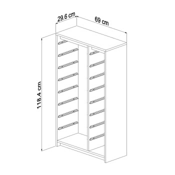 ΣΥΡΤΑΡΙΕΡΑ SANI HM18202.03 ΜΕΛΑΜΙΝΗ SONAMA-14 ΛΕΥΚΑ ΣΥΡΤΑΡΙΑ P.E. 69x29,6x112,2Υεκ