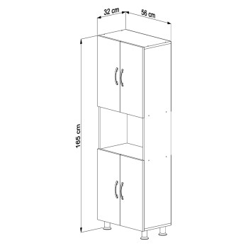 ΕΠΙΠΛΟ ΚΟΥΖΙΝΑΣ/ΝΤΟΥΛΑΠΙ RAD HM18196.03 ΜΕΛΑΜΙΝΗ ΣΟΝΑΜΑ-ΛΕΥΚΟ 56x32x165Υεκ.