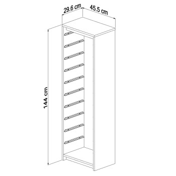 ΣΥΡΤΑΡΙΕΡΑ SANI HM18205.03 ΜΕΛΑΜΙΝΗ ΣΕ SONAMA-ΛΕΥΚΑ ΣΥΡΤΑΡΙΑ P.E. 45,5x29,6x144Υεκ.