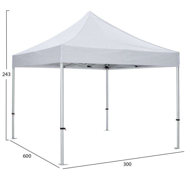 GAZEBO MATTHEW-AL HM6313 ΠΤΥΣΣΟΜ.-ΣΚΕΛΕΤΟΣ ΑΛΟΥΜ.ΑΣΗΜΙ-ΛΕΥΚΟ ΥΦΑΣΜΑ 3x3x3,43Yμ