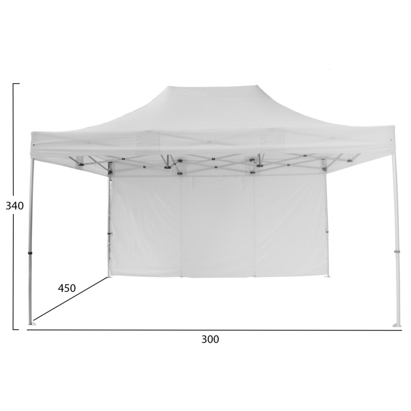 GAZEBO Β.ΤΥΠΟΥ CRESSEN HM6306 ΠΤΥΣΣΟΜ.-ΣΚΕΛΕΤΟΣ ΑΛΟΥΜ.ΑΣΗΜΙ-ΛΕΥΚΟ ΠΑΝΙ 3x4,5x3,4Yμ