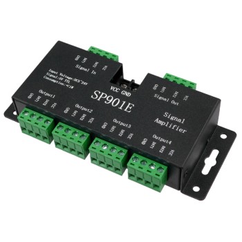 LED Digital RGB Ενισχυτής Σήματος SP901E LED Pixel WS2812B WS2811 SPI Signal Amplifier Repeater 10000 IC Professional Series 5v - 12v - 24v GloboStar 88774