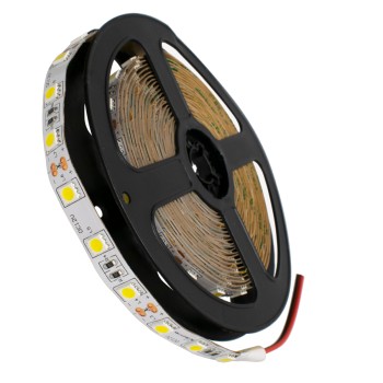 GloboStar® 70021 Ταινία LED SMD 5050 5m 14.4W/m 60LED/m 1540 lm/m 120° DC 12V IP20 Φυσικό Λευκό 4500k - 5 Χρόνια Εγγύηση