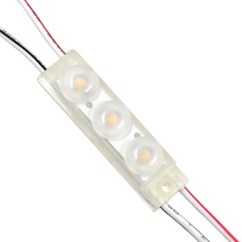 GloboStar® 73710 20 Τεμάχια x LED Modules 3 x SMD 3030 LUMILED LUXEON CHIP 1W 120lm DC 12V Αδιάβροχο IP67 Θερμό Λευκό 3000K