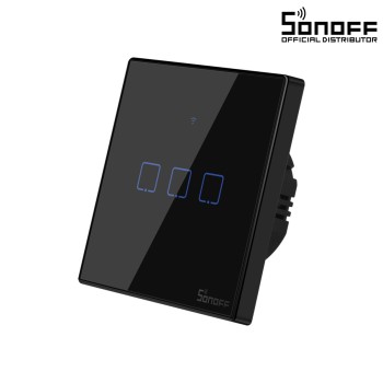 GloboStar® 80020 SONOFF T3EU3C-TX-EU-R2 - Wi-Fi Smart Wall Touch Button Switch 3 Way TX GR Series