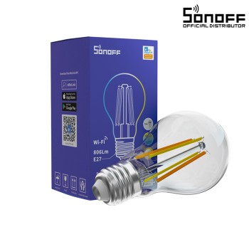 GloboStar® 80027 SONOFF B02-F-A60-R2 - Wi-Fi Smart LED Filament Bulb E27 A60 7W 806lm AC 220-240V CCT Change from 2200K to 6500K Dimmable