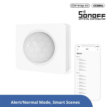 GloboStar® 80064 SONOFF PIR3-RF – Smart 433MHZ RF PIR Motion Sensor 6m/110° Detection