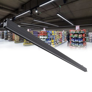 GloboStar® MARKET 61021-S Γραμμικό Φωτιστικό Οροφής Linear LED 18W 2200lm 60° AC 220-240V Μ120 x Π2 x Υ4cm Φυσικό Λευκό 4500K - Μαύρο - 3 Years Warranty