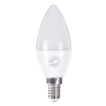 GloboStar® 60002 Λάμπα LED E14 C37 Κεράκι 4W 376lm 260° AC 220-240V IP20 Φ3.7 x Υ10cm Θερμό Λευκό 2700K - 3 Years Warranty