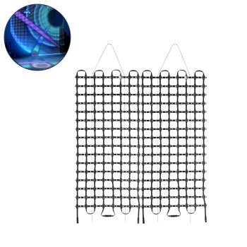 GloboStar® 90142 Digital Pixel Addressable Facade Soft Net Panel - Ψηφιακό Εύκαμπτο Δίχτυ Πάνελ Πρόσοψης Κτιρίων LED SMD 3535 192W/m2 256LED/m2 256PIXEL/m2 SPI/TTL Protocol IC UCS512B 11520lm/m2 120° DC 12V IP67 RGB - Μαύρο Σώμα - Μ100 x Π100 x Υ1.7cm