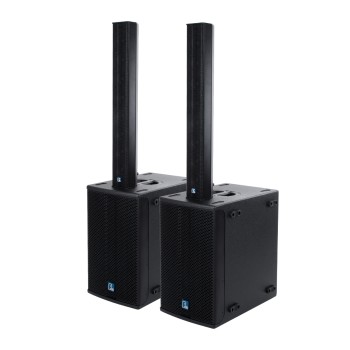 GloboStar® FDB K803+K112BAS 98024-98025-SET PA Column System - Ενεργό Αυτοενισχυόμενο Σετ Ηχείων & Subwoofer Column Κολωνάτο με Ψηφιακό Ενισχυτή FA2.36 AC 220V/50-60Hz - 600W RMS/8Ω + 400W RMS/8Ω (4000W Peak) - IP20 - Μαύρο - Σετ 4 Τεμαχίων