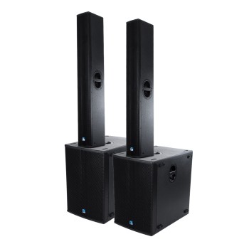 GloboStar® FDB K806+K118BAS 98027-98028-SET PA Column System - Ενεργό Αυτοενισχυόμενο Σετ Ηχείων & Subwoofer Column Κολωνάτο με Ψηφιακό Ενισχυτή SA2.68 AC 220V/50-60Hz -1200W RMS/4Ω + 960W RMS/6Ω (8640W Peak) - IP20 - Μαύρο - Σετ 4 Τεμαχίων