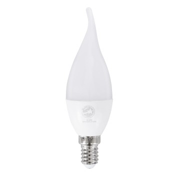 GloboStar® 60006 Λάμπα LED E14 C37T Κεράκι 6W 600lm 260° AC 220-240V IP20 Φ3.7 x Υ12.5cm Ψυχρό Λευκό 6000K - 3 Years Warranty