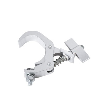 GloboStar® CLAMPS 51184 Επαγγελματικός Γάντζος Hook Αλουμινίου Ύψηλης Αντοχής για Κρέμαση, Στήριξη & Τοποθέτηση Προϊόντων Stage σε Τράσες - Μ16 x Π12 x Υ2.5cm - Χρώμιο