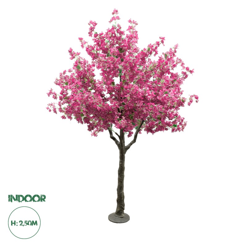 GloboStar® Artificial Garden BOUGAUVILLEA 20670 Τεχνητό Διακοσμητικό Δέντρο με Ανθη Μπουκανβίλιας Φουξ Υ250cm