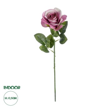 GloboStar® Artificial Garden  PINK ROSE BRANCH 21136 Τεχνητό Διακοσμητικό Κλαδί ΡοζΤριαντάφυλλο Y50cm