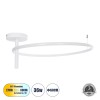 GloboStar® VERONA 61224 Φωτιστικό Οροφής Δαχτυλίδι-Κύκλος LED CCT 36W 4032lm 360° AC 220-240V - Εναλλαγή Φωτισμού μέσω Διακόπτη On/Off All In One Ψυχρό 6000k+Φυσικό 4500k+Θερμό 2700K Φ60 x Υ23cm - Λευκό - 3 Χρόνια Εγγύηση