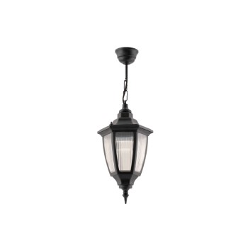 GLOBOSTAR® ENGLAND 202-0013 VINTAGE PENDANT LIGHT 1 X E27 IP44 - BLACK PLASTIC - L20 X W20 X Υ55CM