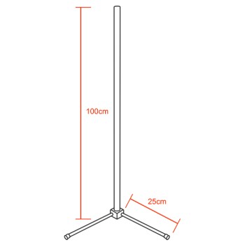 Μοντέρνο Minimal Επιδαπέδιο Μαύρο Φωτιστικό 100cm LED 20 Watt με Ασύρματο Χειριστήριο Αφής 2.4G RF & Dimmer RGBW+WW Πολύχρωμο - Ψυχρό - Ημέρας - Θερμό GloboStar ALIEN Design GLOBO-100-9