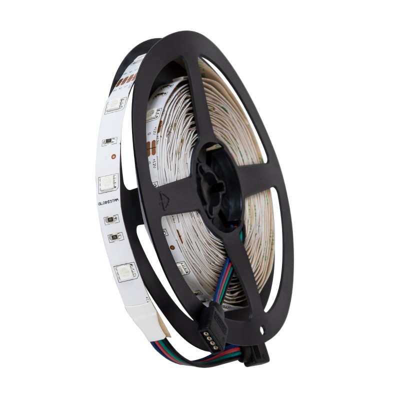 GloboStar® 70411 Σετ Ταινία LED 5m 36W/5m 150LED 5050 SMD 600lm/m 120° IP20 με Ενσωματωμένα Προγράμματα Λειτουργίας - Ασύρματο Χειριστήριο και Τροφοδοτικό RGB