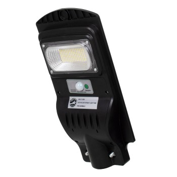 GloboStar® 71550 Αυτόνομο Ηλιακό Φωτιστικό Δρόμου Street Light LED SMD 50W 4000lm με Ενσωματωμένη Μπαταρία Li-ion 4500mAh - Φωτοβολταϊκό Πάνελ με Αισθητήρα Ημέρας-Νύχτας PIR Αισθητήρα Κίνησης Αδιάβροχο IP65 Ψυχρό Λευκό 6000K