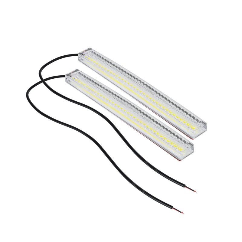 GloboStar® 81722 Σετ 2 Μπάρες DRL LED CREE COB 24W 3600lm 120° DC 12V Αδιάβροχες IP65 Ψυχρό Λευκό 6000K