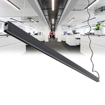 GloboStar® MARKET 61020-P Γραμμικό Κρεμαστό Φωτιστικό Linear LED 18W 2230lm 60° AC 220-240V Μ120 x Π2 x Υ4cm Ψυχρό Λευκό 6000K - Μαύρο - 3 Years Warranty