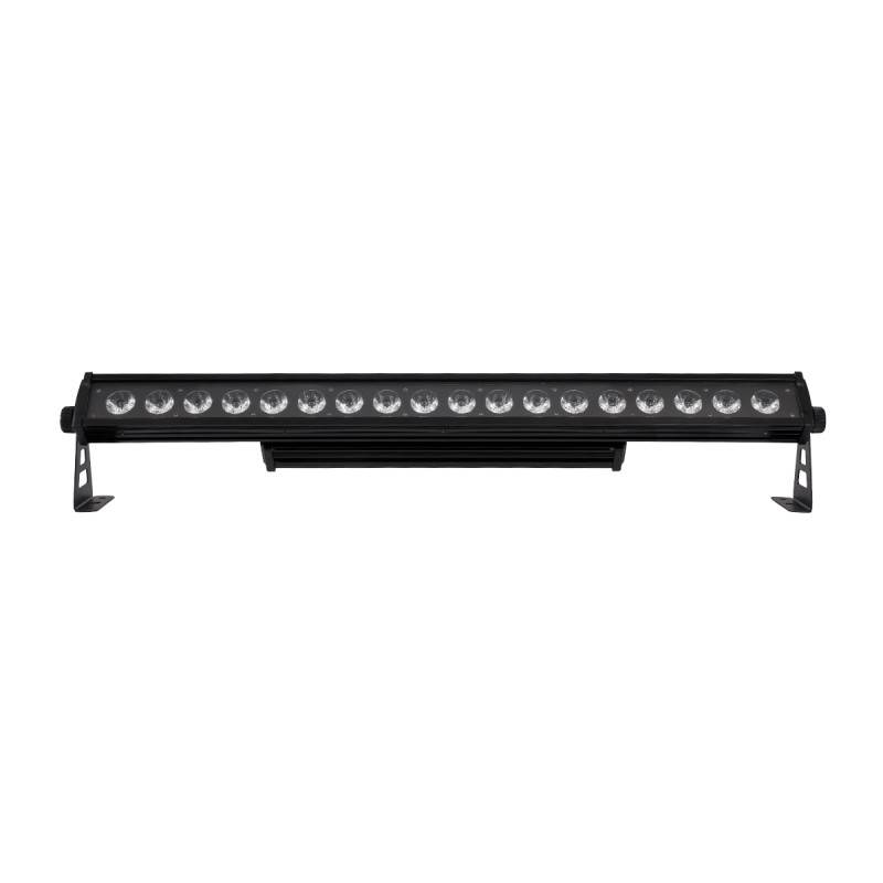 GloboStar® 51141 TRITON Επαγγελματική Μπάρα Φωτισμού Wall Washer LED 18*15W 4in1 270W 25° AC 220-240V Αδιάβροχο IP65 Πολύχρωμο RGBW DMX512 Display on Body - Μαύρο - L102 x W11 x H17cm