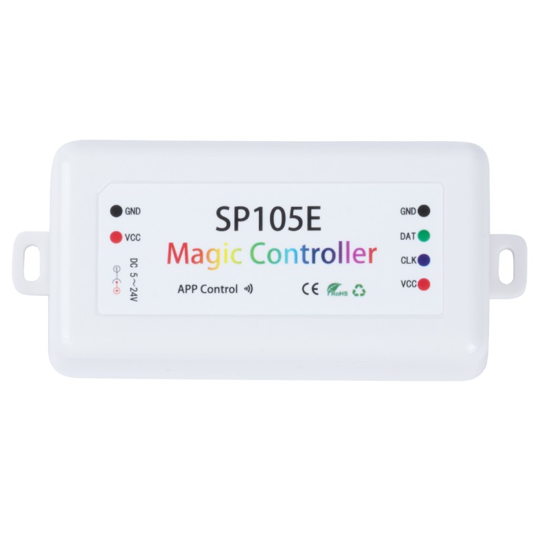 GloboStar® 70039 SP105E Ασύρματος WiFi LED FULL COLOR Magic Digital Pixel Controller iOS/Android Bluetooth για LED Digital Πολύχρωμα και Μονόχρωμα Προϊόντα DC 5-24V 1 x 2048 IC Max