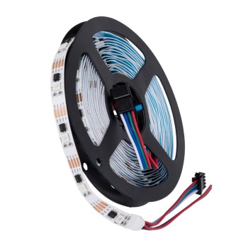 GloboStar® 90599 Digital Pixel Addressable Strip 4 PIN - Ψηφιακή Ταινία LED SMD 5050 9W/m 30LED/m 30PIXEL/m SPI/TTL Protocol IC TM1908 720lm/m 120° DC 12V IP20 RGB - Λευκό Σώμα - Μ5000 x Π10 x Υ2mm - Συσκευασία 5 Μέτρων - 5 Χρόνια Εγγύηση