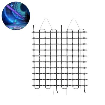 GloboStar® 90141 Digital Pixel Addressable Facade Soft Net Panel - Ψηφιακό Εύκαμπτο Δίχτυ Πάνελ Πρόσοψης Κτιρίων LED SMD 3535 75W/m2 100LED/m2 100PIXEL/m2 SPI/TTL Protocol IC UCS512B 4500lm/m2 120° DC 12V IP67 RGB - Μαύρο Σώμα - Μ100 x Π100 x Υ1.7cm