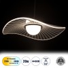 GloboStar® ACRYLICA 60974 Κρεμαστό Φωτιστικό Οροφής Design LED CCT 20W 2240lm 360° AC 220-240V - Εναλλαγή Φωτισμού μέσω Διακόπτη On/Off All In One Ψυχρό 6000k+Φυσικό 4500k+Θερμό 2700k Φ40cm - Μαύρο με Διάφανο Laser Designed Plexiglass - 3 Years Warranty