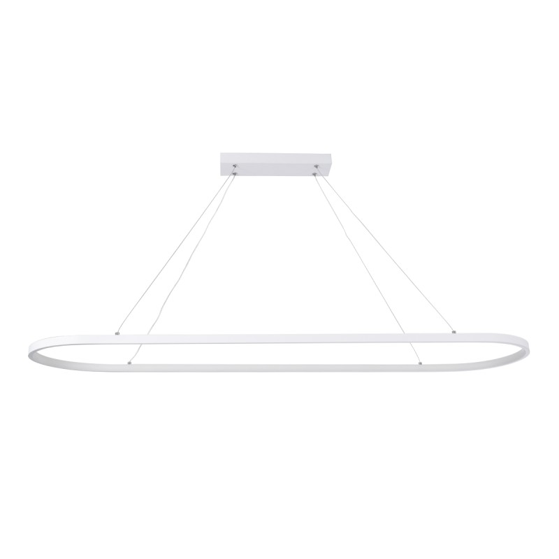 GloboStar® BOLIVAR 61272 Κρεμαστό Φωτιστικό Οροφής Design LED CCT 54W 6210lm 300° AC 220-240V - Εναλλαγή Φωτισμού μέσω Τηλεχειριστηρίου All In One Ψυχρό 6000k+Φυσικό 4500k+Θερμό 2700k Dimmable Μ120 x Π30 x Υ2cm - Λευκό - 3 Years Warranty