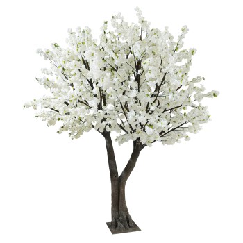 GloboStar® Artificial Garden BIANCA CHERRY BLOSSOM TREE 20362 Τεχνητό Διακοσμητικό Δέντρο Λευκό Άνθος Κερασιάς Υ350cm