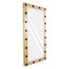 GloboStar® MAKEUP MIRROR-160x80-1 Μοντέρνος Καθρέπτης Μακιγιάζ με Πλαίσιο Φυσικού Ξύλου με Διακόπτη On/Off 20 x E27 AC220-240V - Μ80 x Π7 x Υ160cm - Μπεζ Δρυς