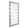 GloboStar® MAKEUP MIRROR-160x80-3 Μοντέρνος Καθρέπτης Μακιγιάζ με Πλαίσιο Φυσικού Ξύλου με Διακόπτη On/Off 20 x E27 AC220-240V - Μ80 x Π7 x Υ160cm - Γκρι Τσιμέντου