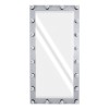 GloboStar® MAKEUP MIRROR-160x80-3 Μοντέρνος Καθρέπτης Μακιγιάζ με Πλαίσιο Φυσικού Ξύλου με Διακόπτη On/Off 20 x E27 AC220-240V - Μ80 x Π7 x Υ160cm - Γκρι Τσιμέντου